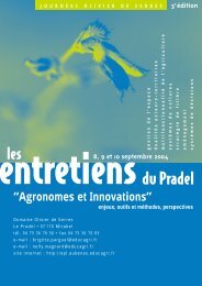 Programme des entretiens du Pradel. - PDF- 333.6 ko - Mission d ...