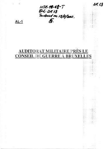 AUDITORAT MILITAIRE - France Rwanda GÃ©nocide