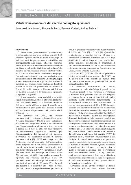 ITALIAN JOURNAL OF PUBLIC HEALTH Valutazione ... - Ijph.it