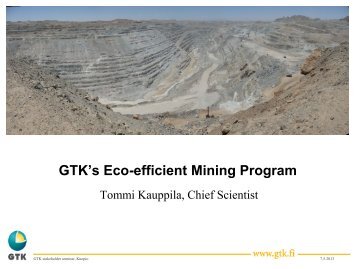 GTK's Eco-efficient Mining Program