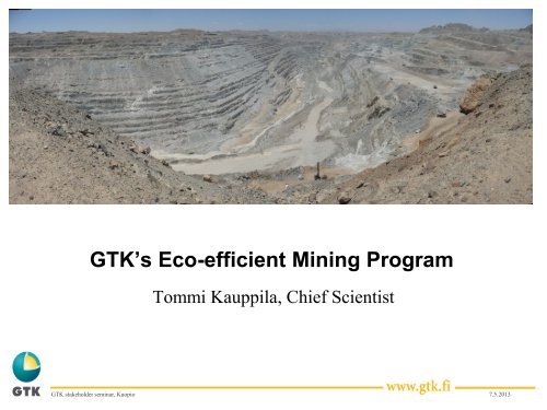 GTK's Eco-efficient Mining Program
