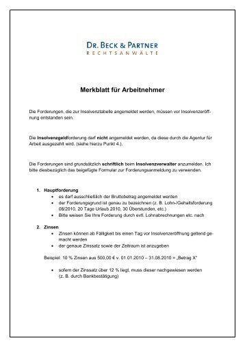 Merkblatt fÃ¼r Arbeitnehmer