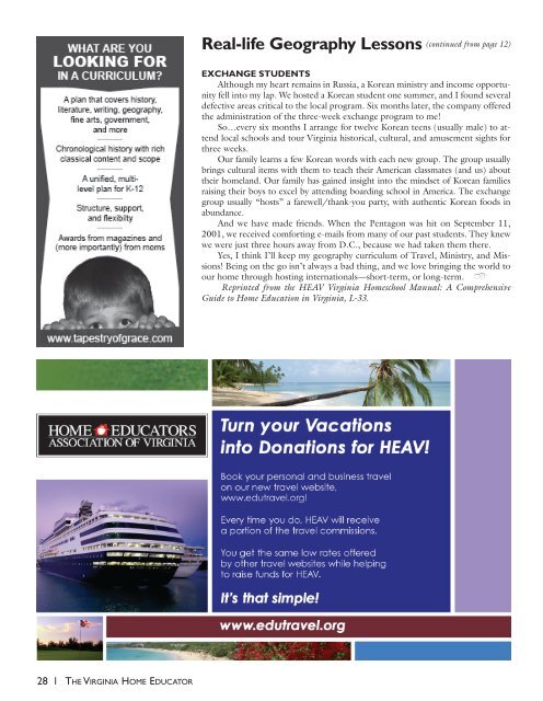 Travel Resources - Home Educators Association of Virginia