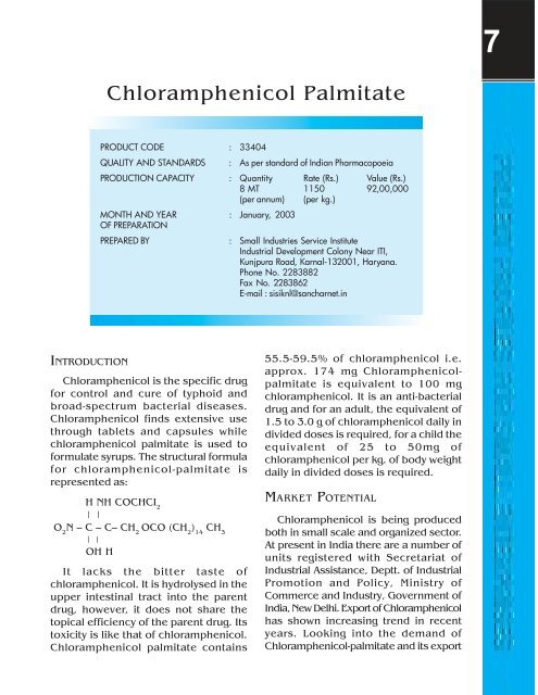 Chloramphenicol Palmitate - Dc Msme