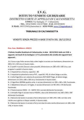 18/12/2012 trib. caltanissetta (aste libere) - 123aggiudicato.it