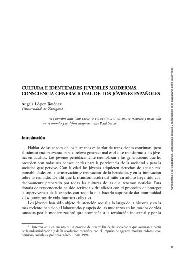 1. Cultura e identidades juveniles modernas. Consciencia ... - Injuve