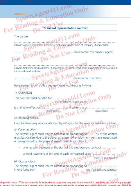 FIFA Player Agent Contract