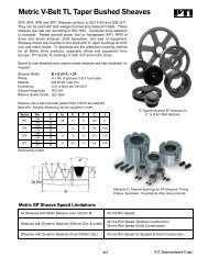 Metric V-Belt TL Taper Bushed Sheaves - PT International Corp