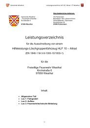 Leistungsverzeichnis HLF 10 / Allrad - Wiesthal