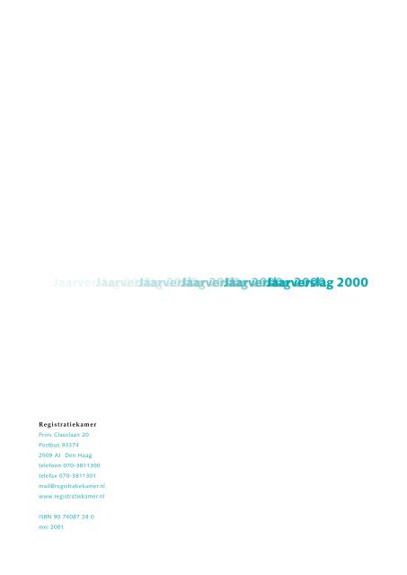 Jaarverslag 2000 - College bescherming persoonsgegevens