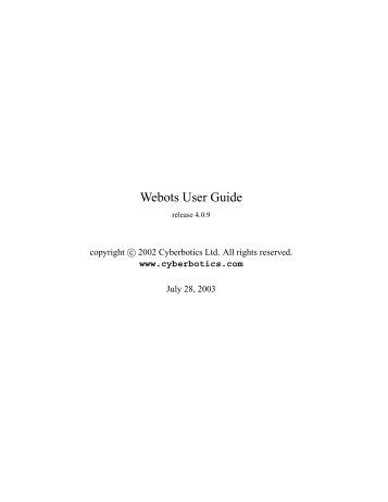 Webot Guide - Ubiquitous Computing Lab