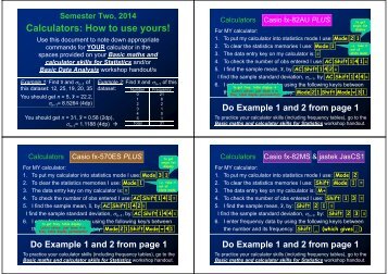 Calculators How to use yours! - The University of Auckland Library