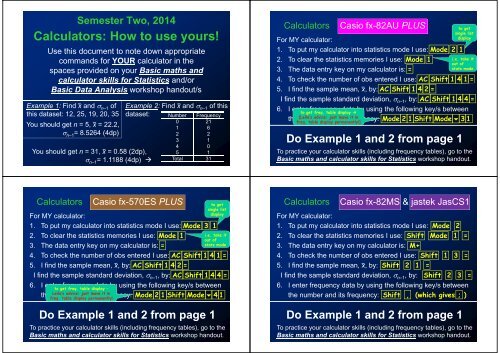 Calculators How to use yours! - The University of Auckland Library