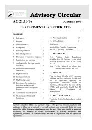 Advisory Circular 21.10 - Experimental Certificates