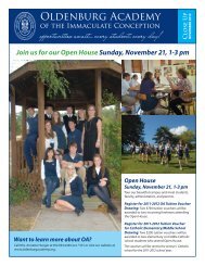 Open House Sunday, November 21, 1-3 pm - Oldenburg Academy
