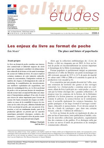 Les enjeux du livre au format de poche - Ministère de la culture ...