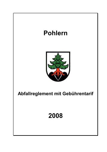 Abfallreglement 2008 - Pohlern