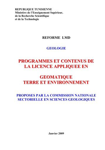 programmes et contenus de la licence appliquee en geomatique ...