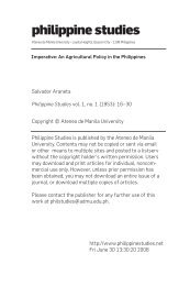 An Agricultural Policy in the Philippines - Philippine Studies