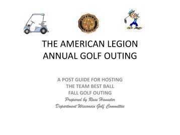 THE AMERICAN LEGION ANNUAL GOLF OUTING