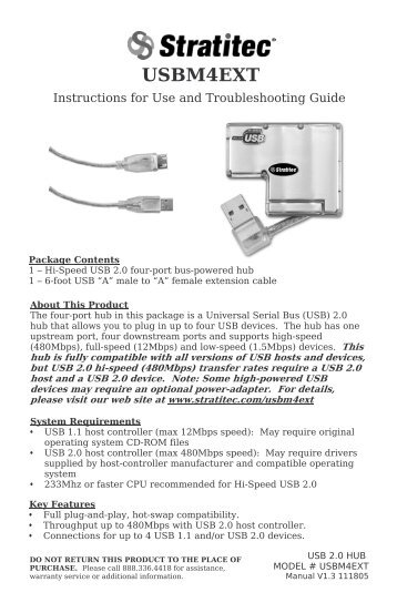 USBM4EXT Manual v1.3 11.18.05-for AS 11.30.05 - Stratitec