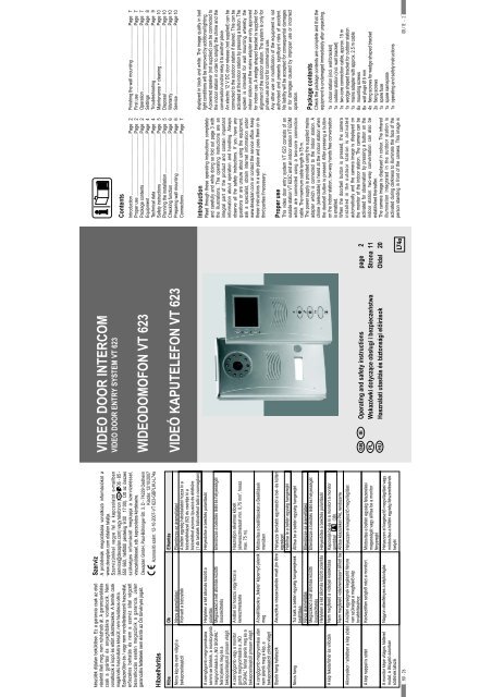 video door intercom wideodomofon vt 623 videÃ³ kaputelefon vt 623