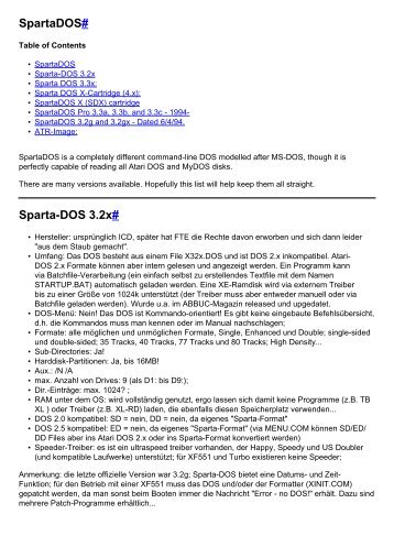 SpartaDOS# Sparta-DOS 3.2x - Strotmann.de