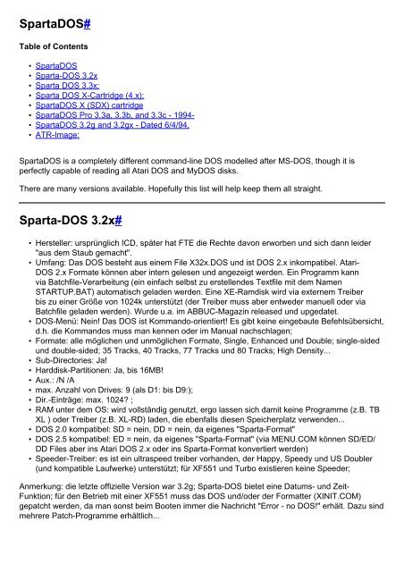 SpartaDOS# Sparta-DOS 3.2x - Strotmann.de