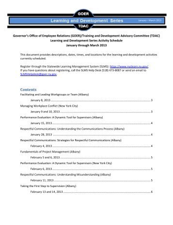 Contents - NYS Governor's Office of Employee Relations
