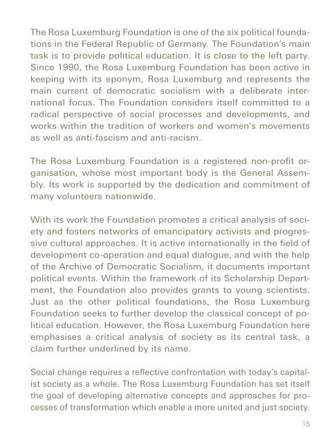 Rosa Luxemburg Foundation Booklet - Rosa-Luxemburg-Stiftung