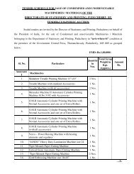 tender schedule for sale of condemned and unserviceable ...