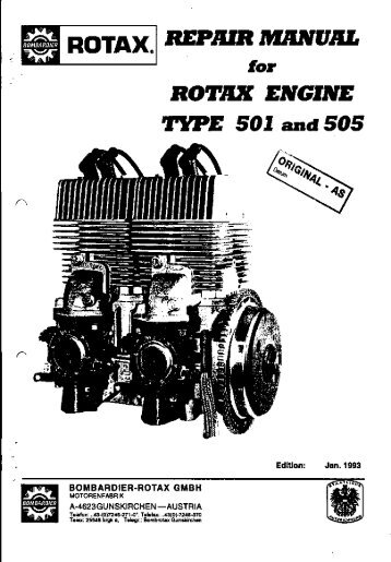 Page 1 for ROTAX ENGINE nml: 501 and sos L Tlilqr.: Enmbmtlx ...