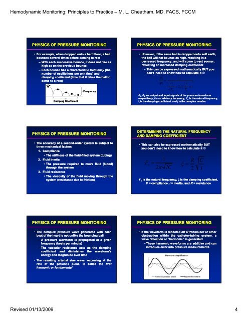 Hemodynamic Monitoring: Principles to Practice â M. L. Cheatham ...