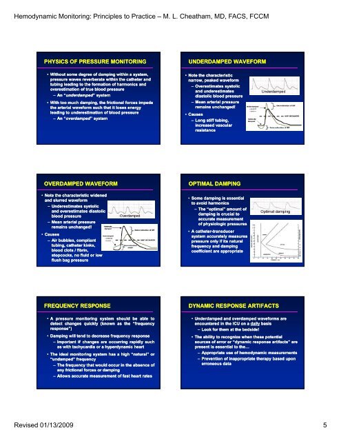 Hemodynamic Monitoring: Principles to Practice â M. L. Cheatham ...