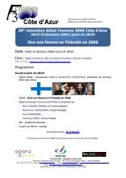 Le programme dÃ©taillÃ© de la soirÃ©e - Femmes3000 CÃ´te d'Azur