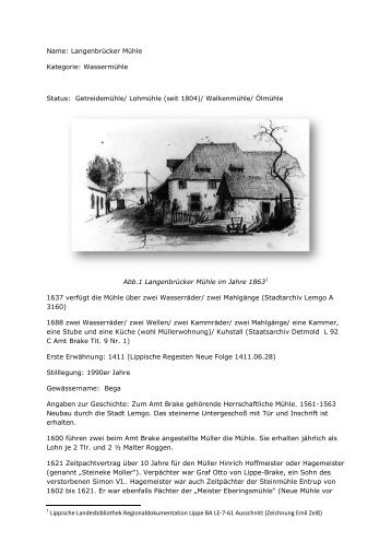 GetreidemÃ¼hle/ LohmÃ¼hle (seit 1804 ... - MÃ¼hlen in Lippe