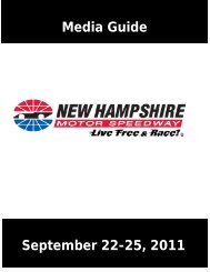 Media Guide - New Hampshire Motor Speedway
