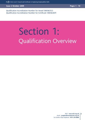Qualification Specification - NCFE