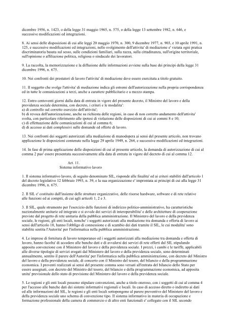 Decreto Legislativo 23 dicembre 1997, n. 469 ... - Sintesi