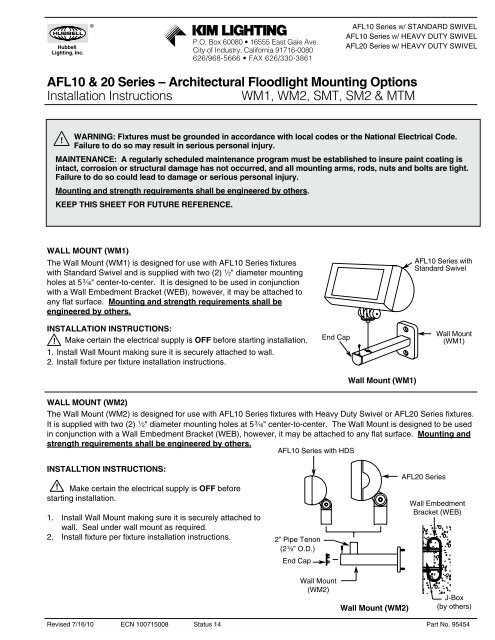 The Wall Mount (WM1) - Kim Lighting