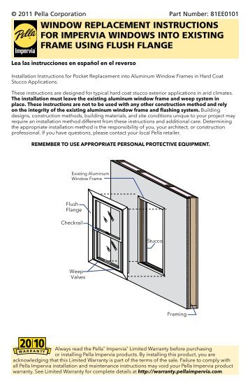 window replacement instructions for impervia - Pella.com