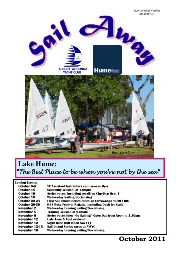 Sail Away Oct 11 - Albury-Wodonga Yacht Club