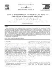 Growth of plasma-polymerized thin films by PECVD method and ...