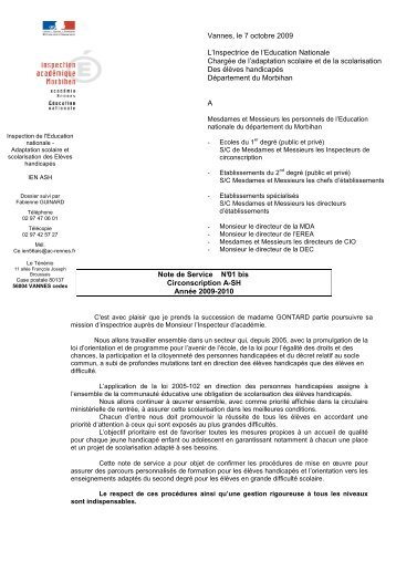 Note de service 1 - Ecoles.ec56.org