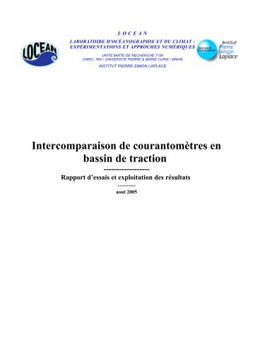 Intercomparaison de courantomètres en bassin de traction - Locean