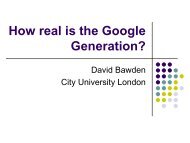 Prof. David Bawden, City University, London