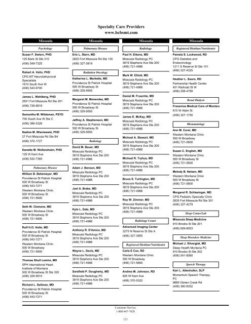 Managed Care Provider Directory - Blue Cross and Blue Shield of ...