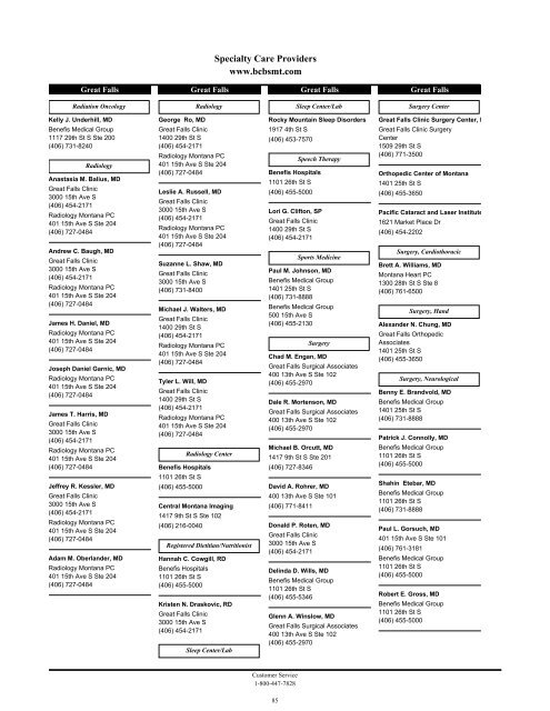 Managed Care Provider Directory - Blue Cross and Blue Shield of ...