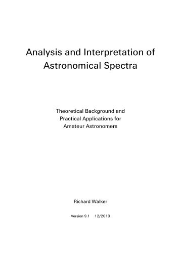 Analysis and Interpretation of Astronomical Spectra - UrsusMajor