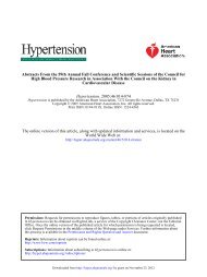 59th Annual Fall Conference and Scientific Sessions ... - Hypertension